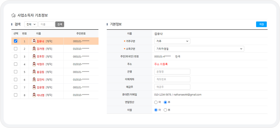 사업소득자