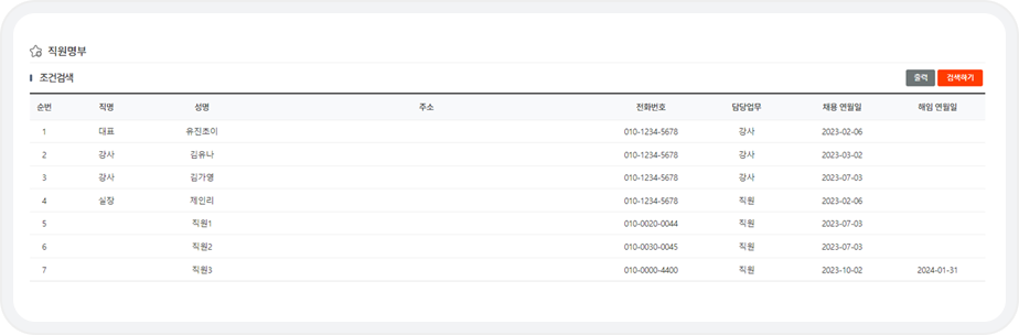 직원명부